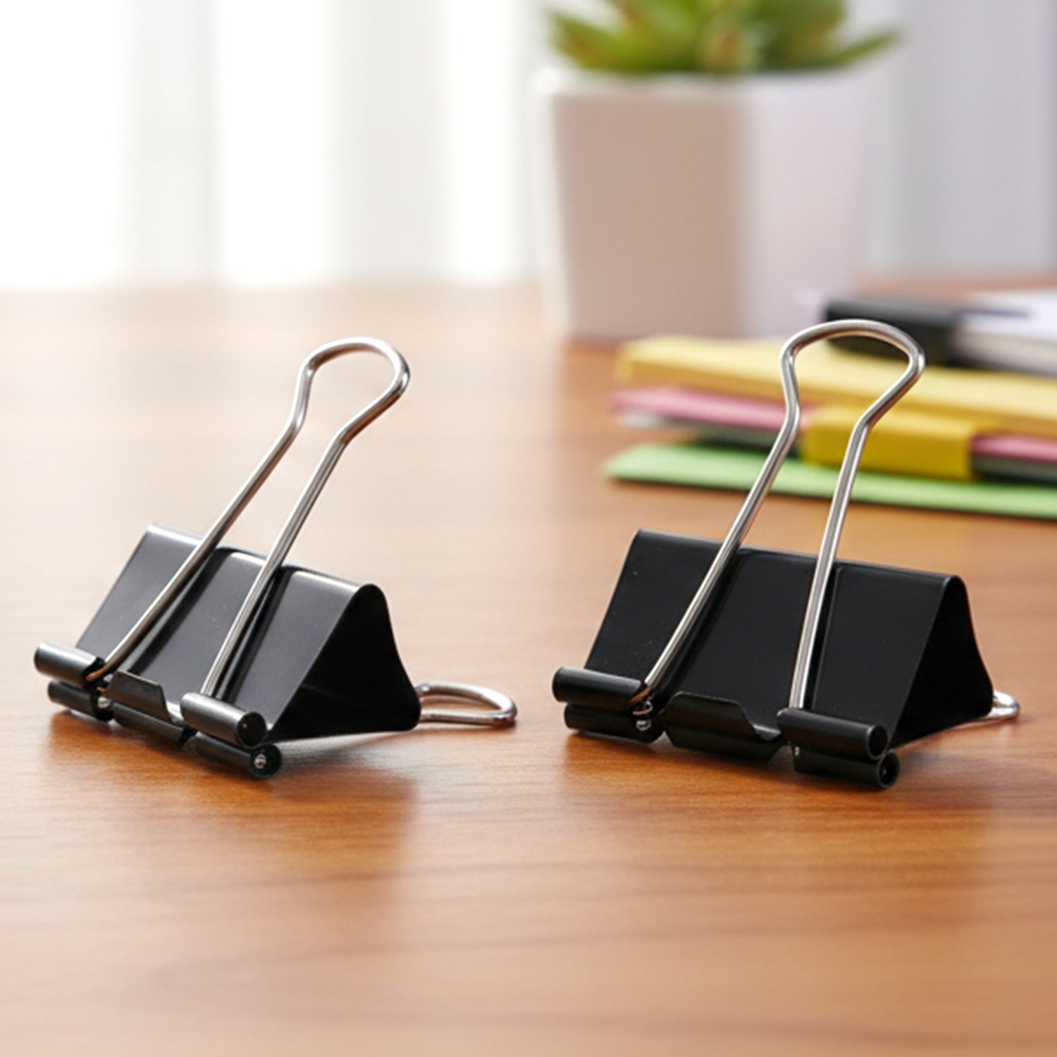 Black Metal Binder Clips (15 Mm 12 Pieces Set)