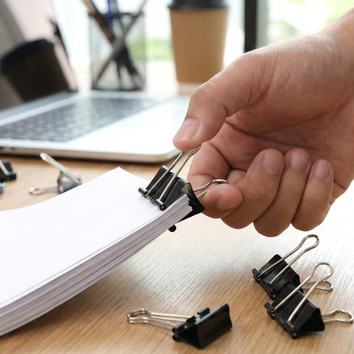 Black Metal Binder Clips (15 Mm 12 Pieces Set)