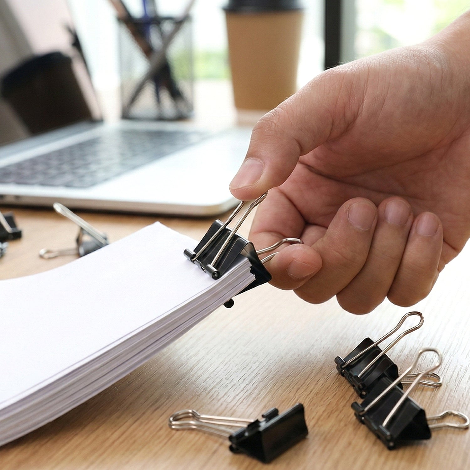 Black Metal Binder Clips (15 Mm 12 Pieces Set)
