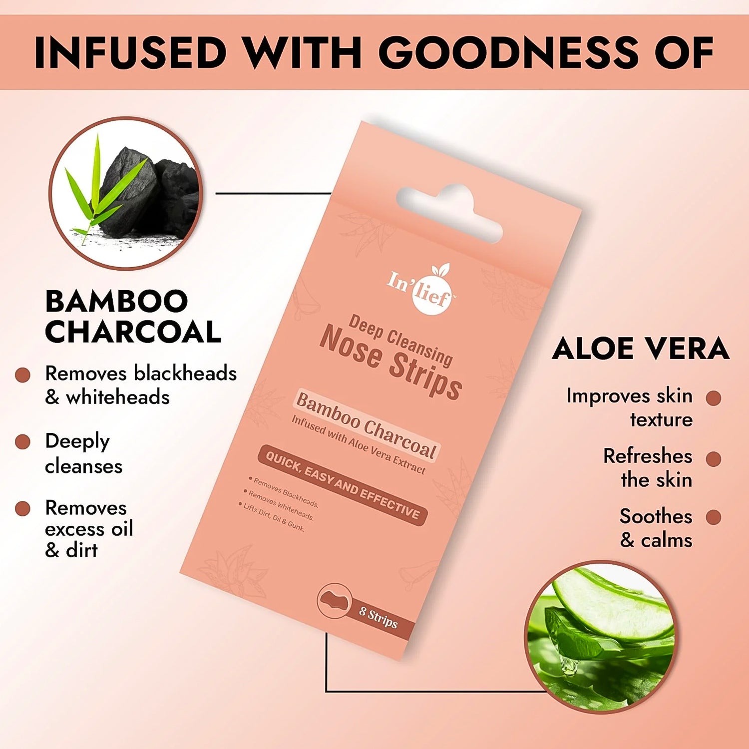 Inlief Bamboo Charcoal Deep Cleansing Nose (8 Strips)