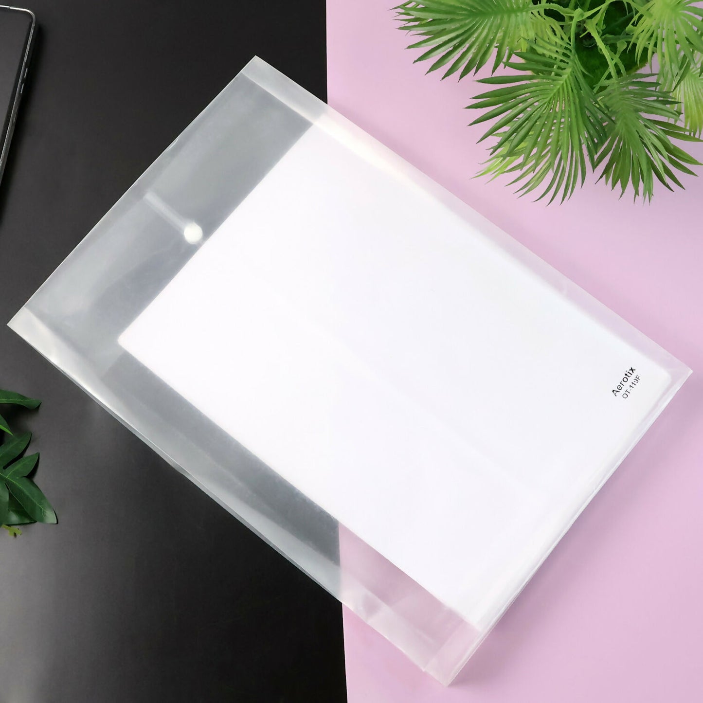 Mix Design Transparent Document Folder  A4 Size Clear File Protector (1 Pc)