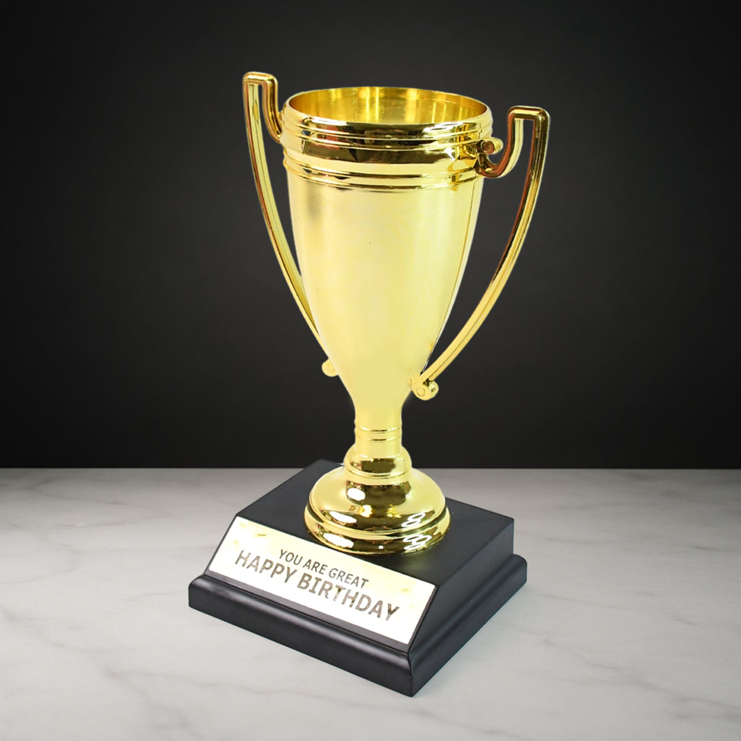 Golden Birthday Trophy  You Are Great Happy Birthday Plastic Award With Base