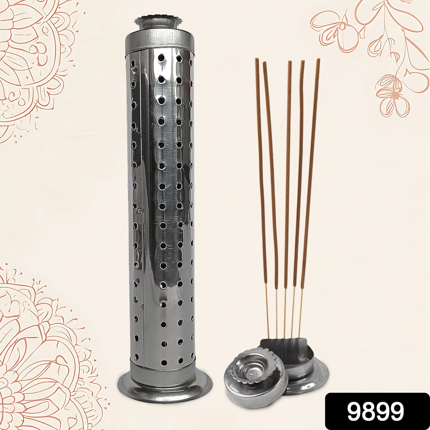 Stainless Steel Agarbatti Stand For Puja (1 Pc)