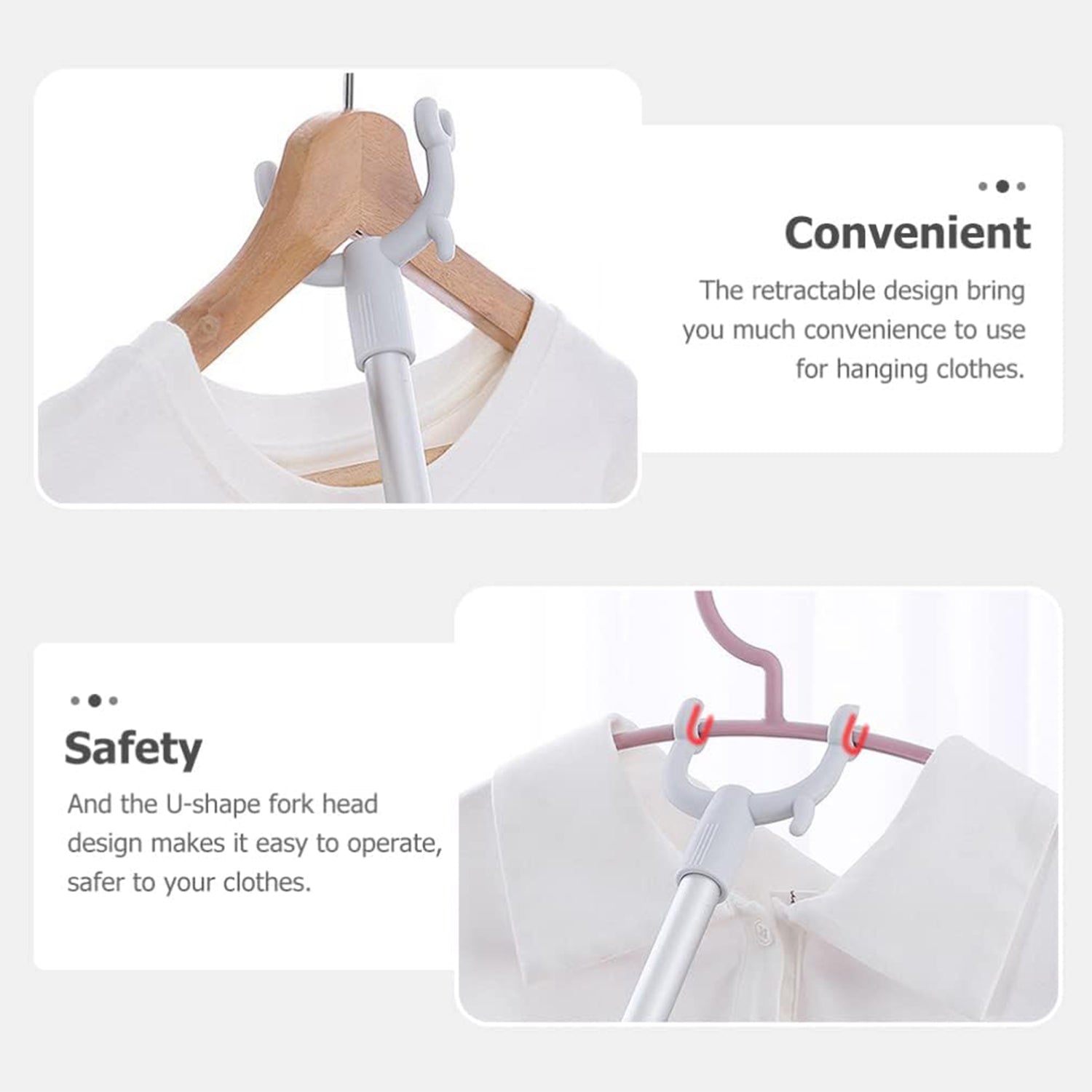 Premium Long Reach Clothes Hook Rod (86 Cm 1 Pc)