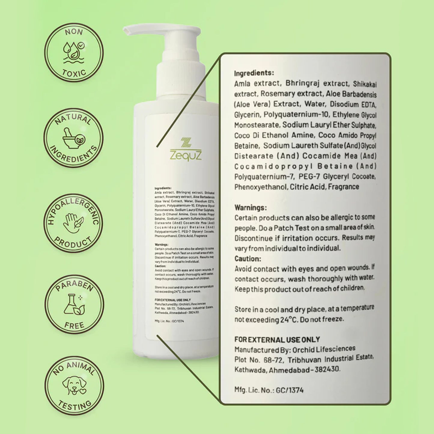 Zequz Anti Hair Fall Shampoo - (1 Pc  250ml)