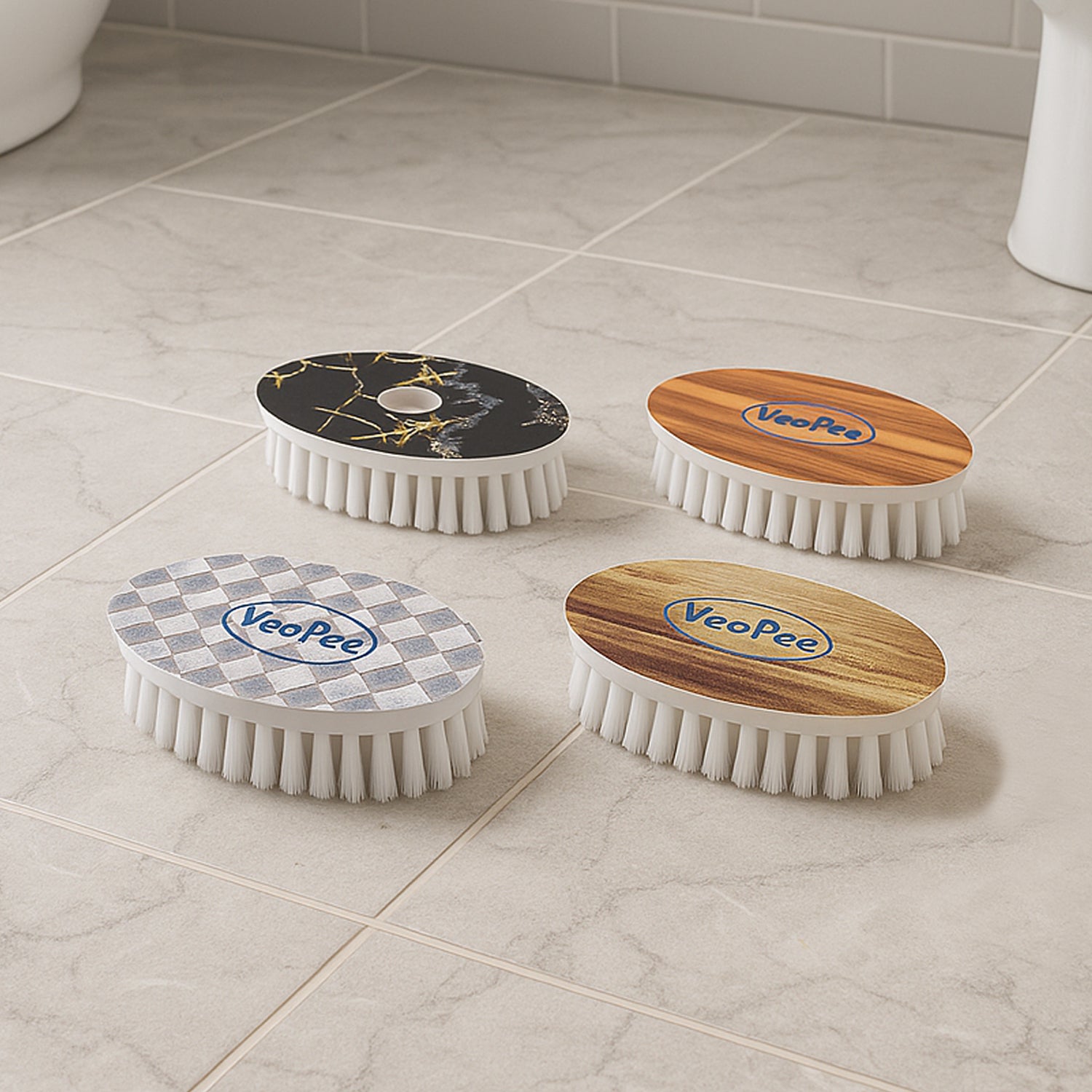 Veepee Oval Cloth Washing Brush Set (4 Pc)