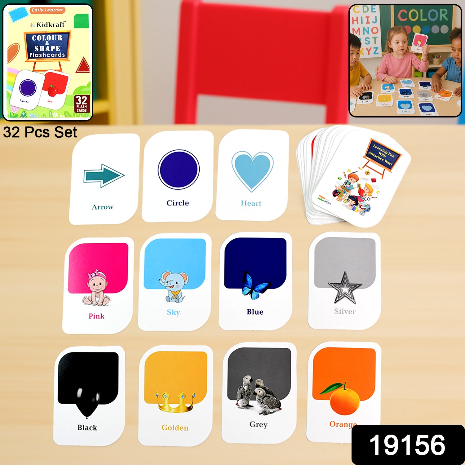 Kidkraft Early Learner 32-piece Color Amp Shape Flashcard Set