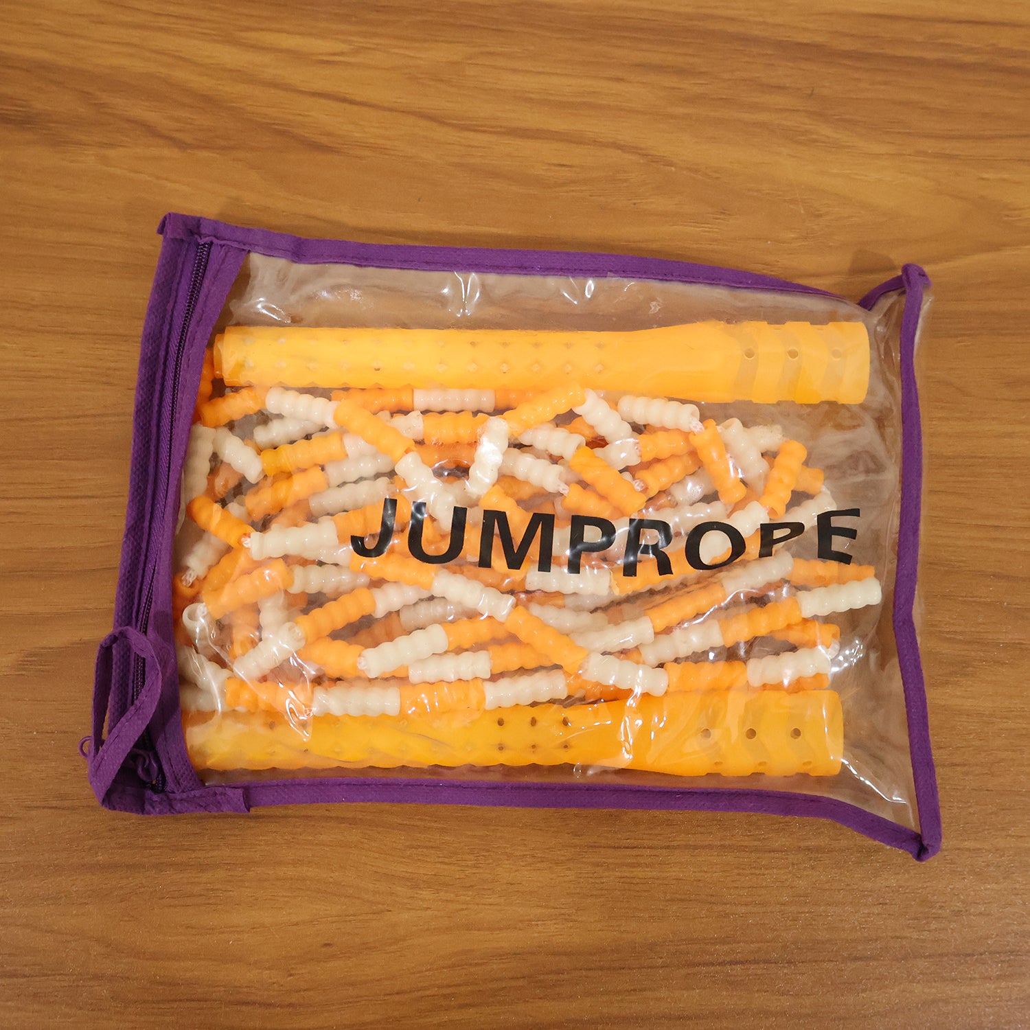 Yellow  White Beaded Skipping Jump Rope (1 Set)