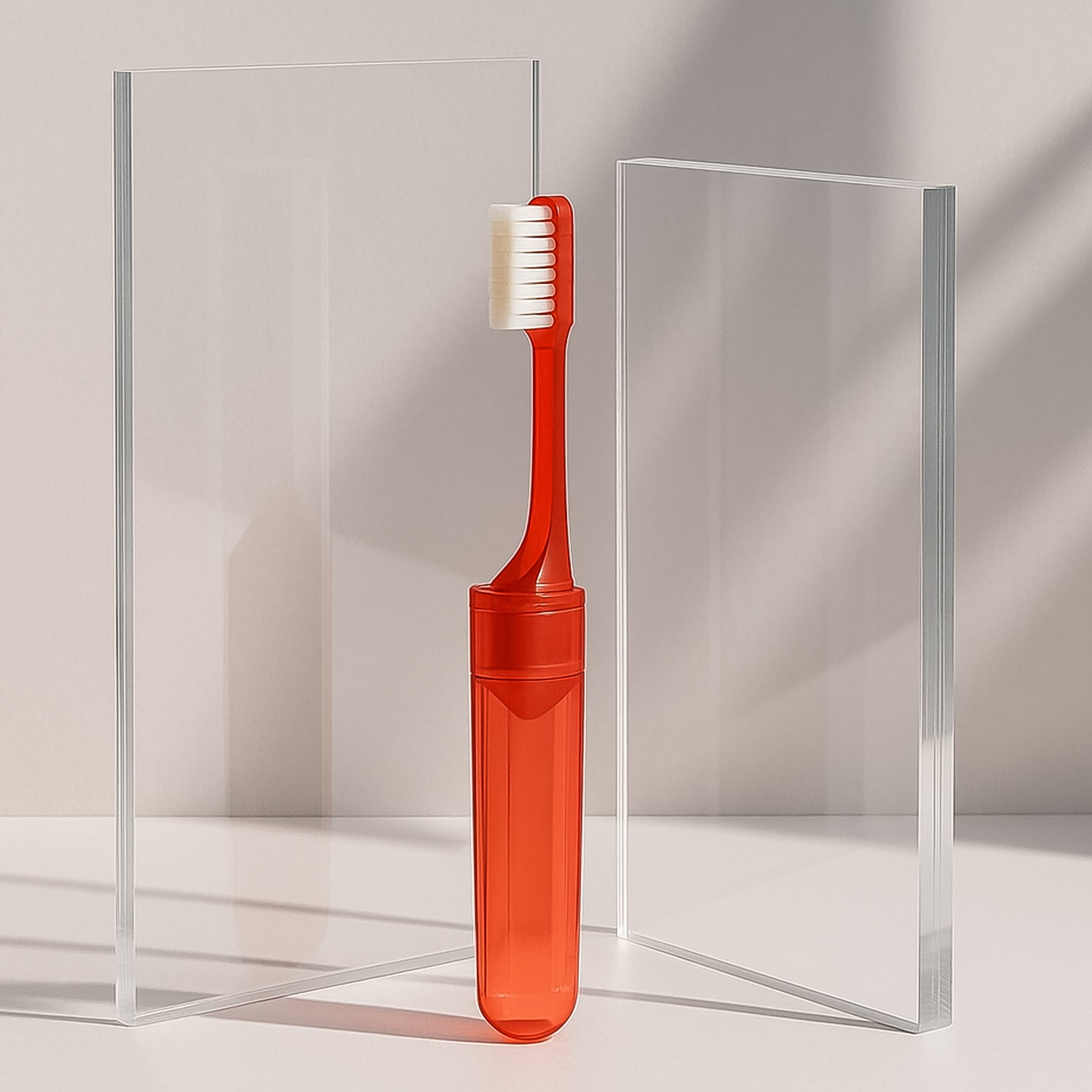 Portable Folding Toothbrush With Built-in Travel Case (1 Pc)
