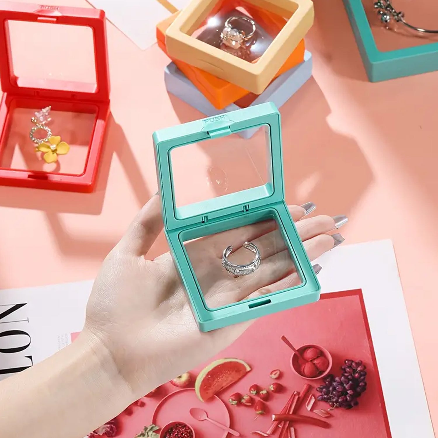 Transparent Jewellery Display Box (7x7 Cm  1 Pc)