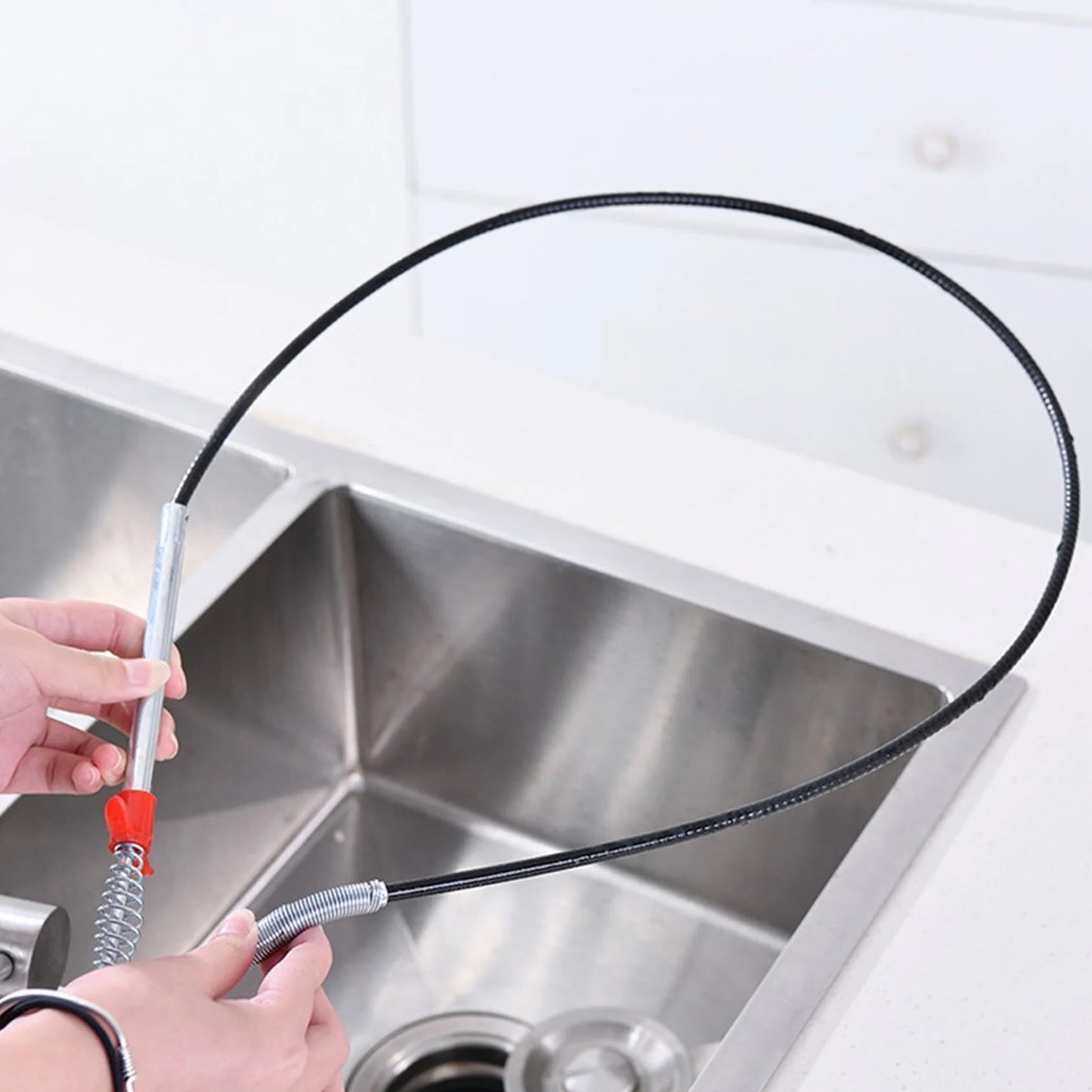 Flexible Spring Drain Cleaning Tool With Hand Grip (1 Pc  298 Cm)