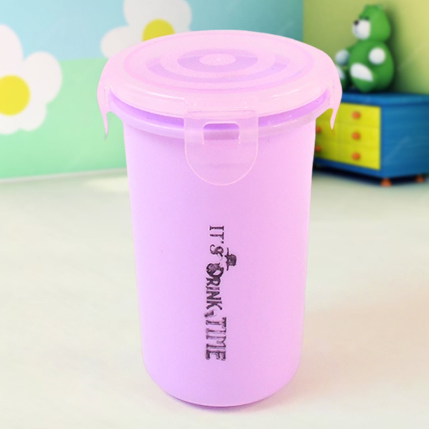 Plastic Lunch Box With Small Box Bottle  Sponn For Kids Lunch Box (4 Pc Set)