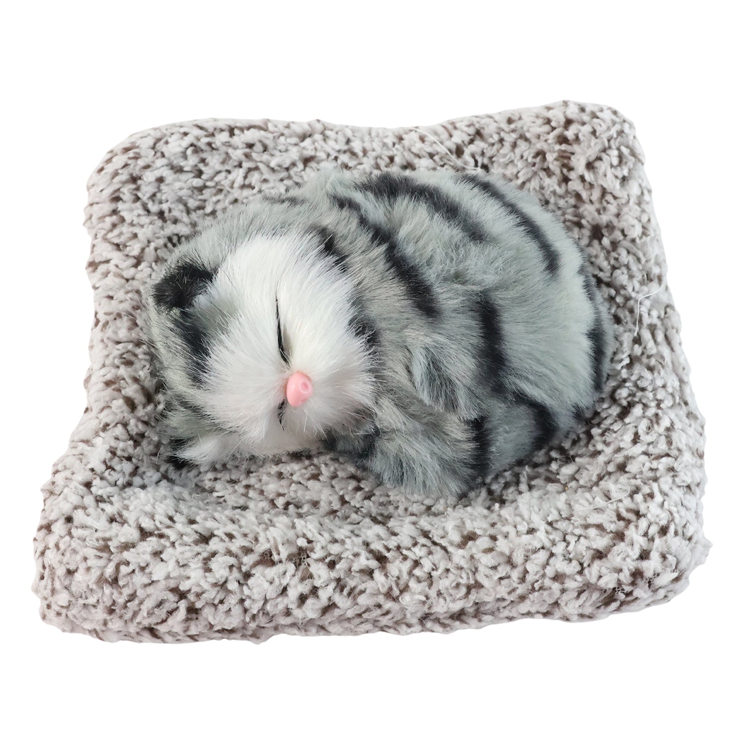 Soft Plush Cute Closed-eye Cat Car Dashboard Showpiece Toy (1 Pc)