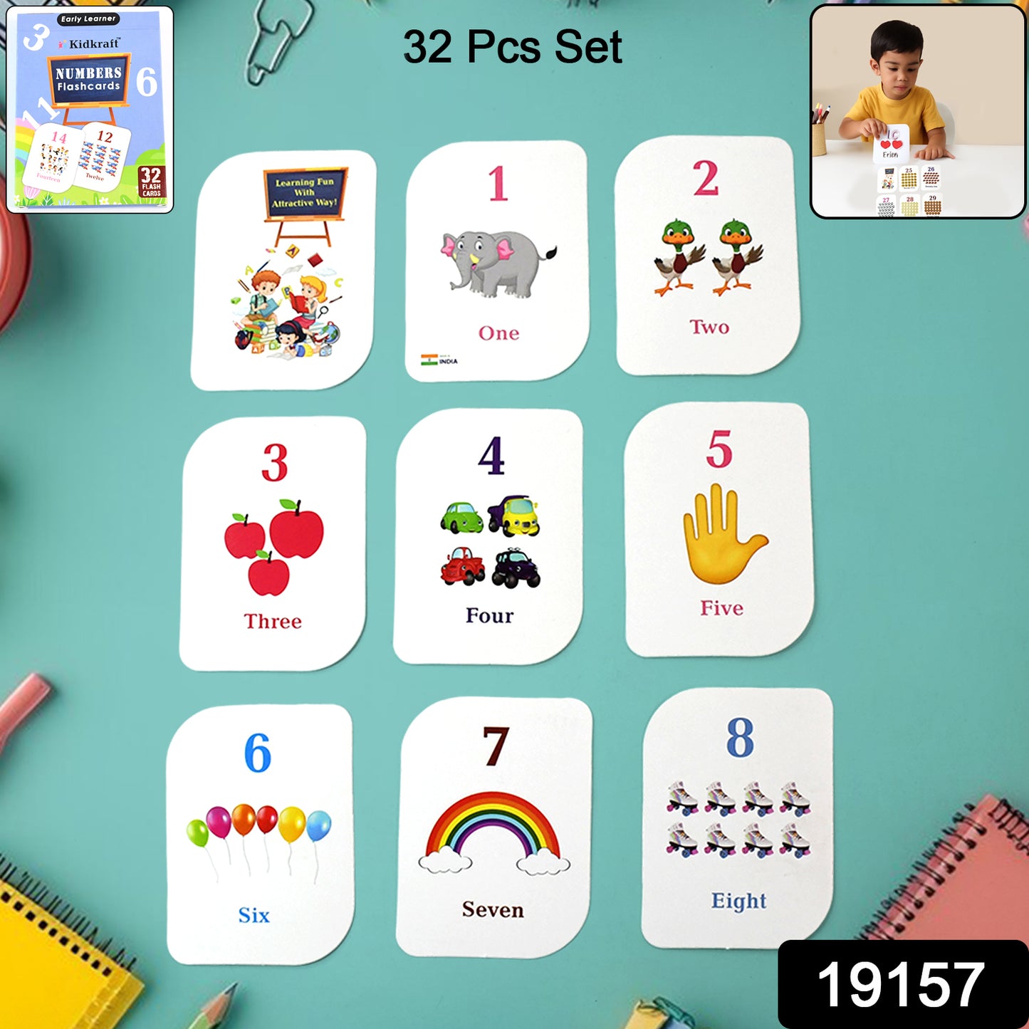 Kid Kraft Early Learner 32-piece Number Flashcard Set