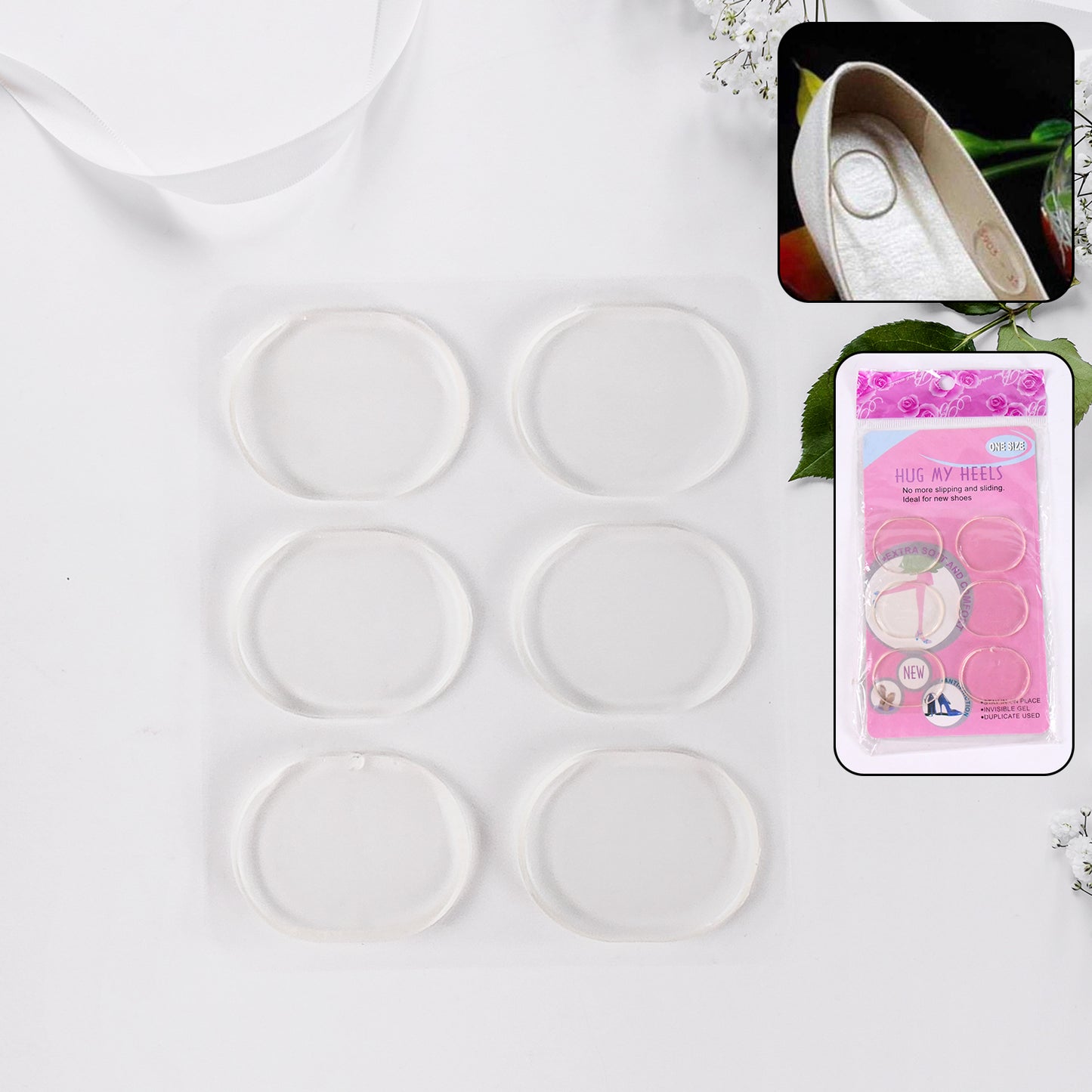 Silicone Shoe Insoles Pads Mat Silicone Heel Pads (1 Pair)