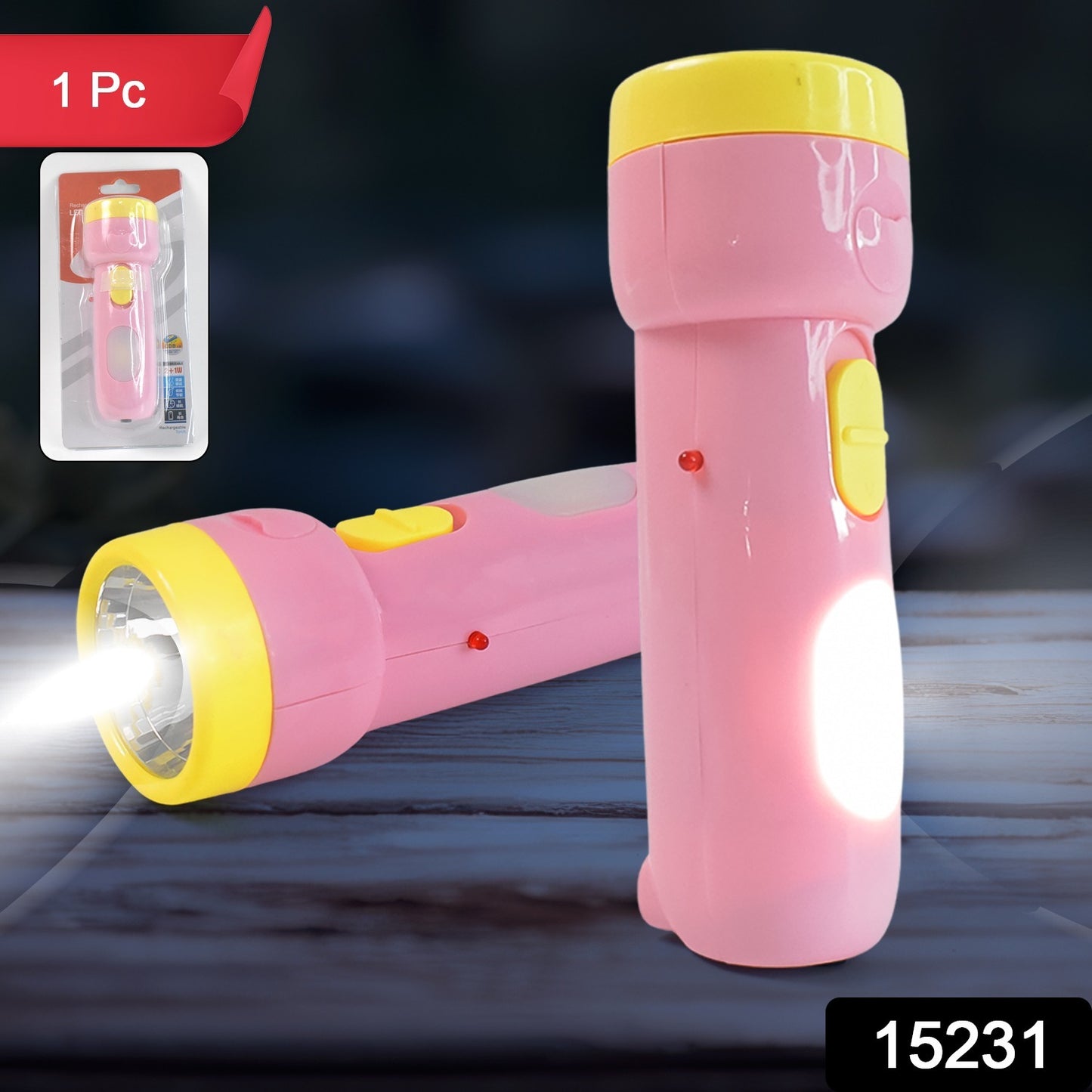 2-in-1 Rechargeable Small Handy Led Torchlight For Home Outdoor Tracking (1 Pc)