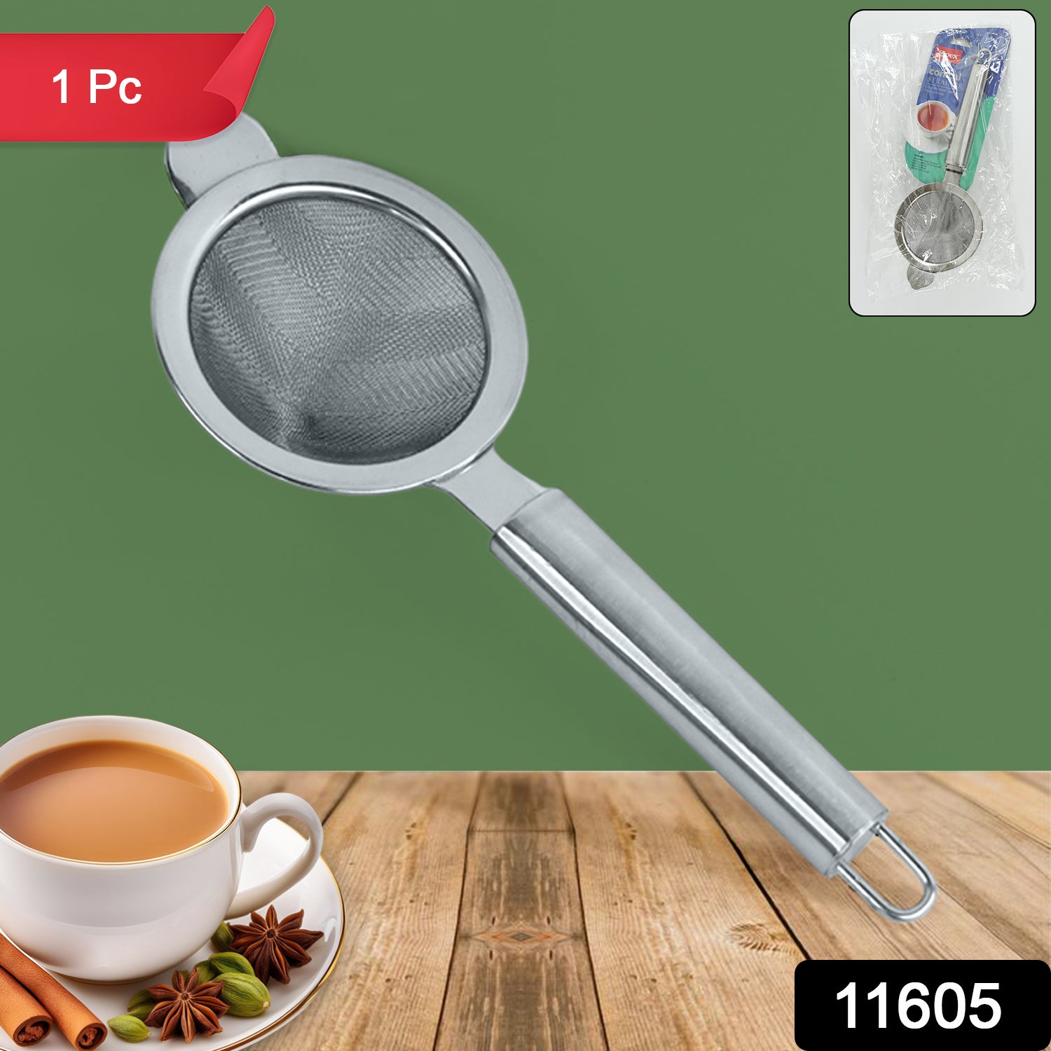 Apex Premium Conical Tea Strainer With Pipe Handle