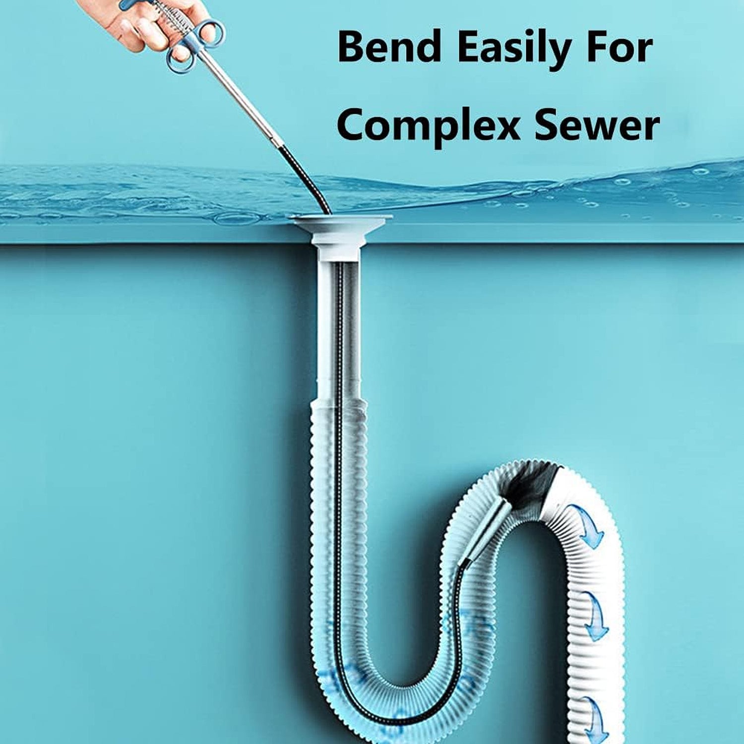 Flexible Spring Drain Cleaning Tool With Hand Grip (1 Pc  157 Cm)