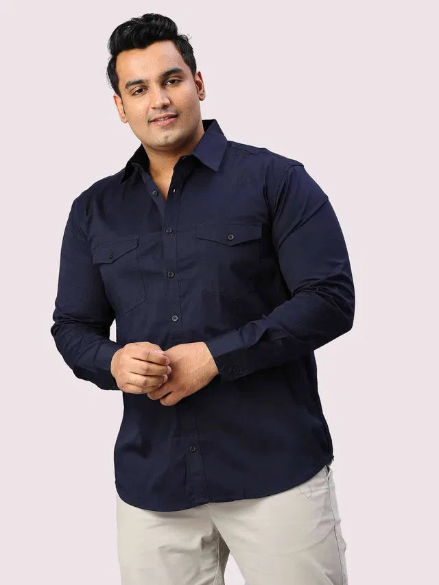 Men Cotton Blend Double Pocket Full Sleeves Shirt Pack of 3