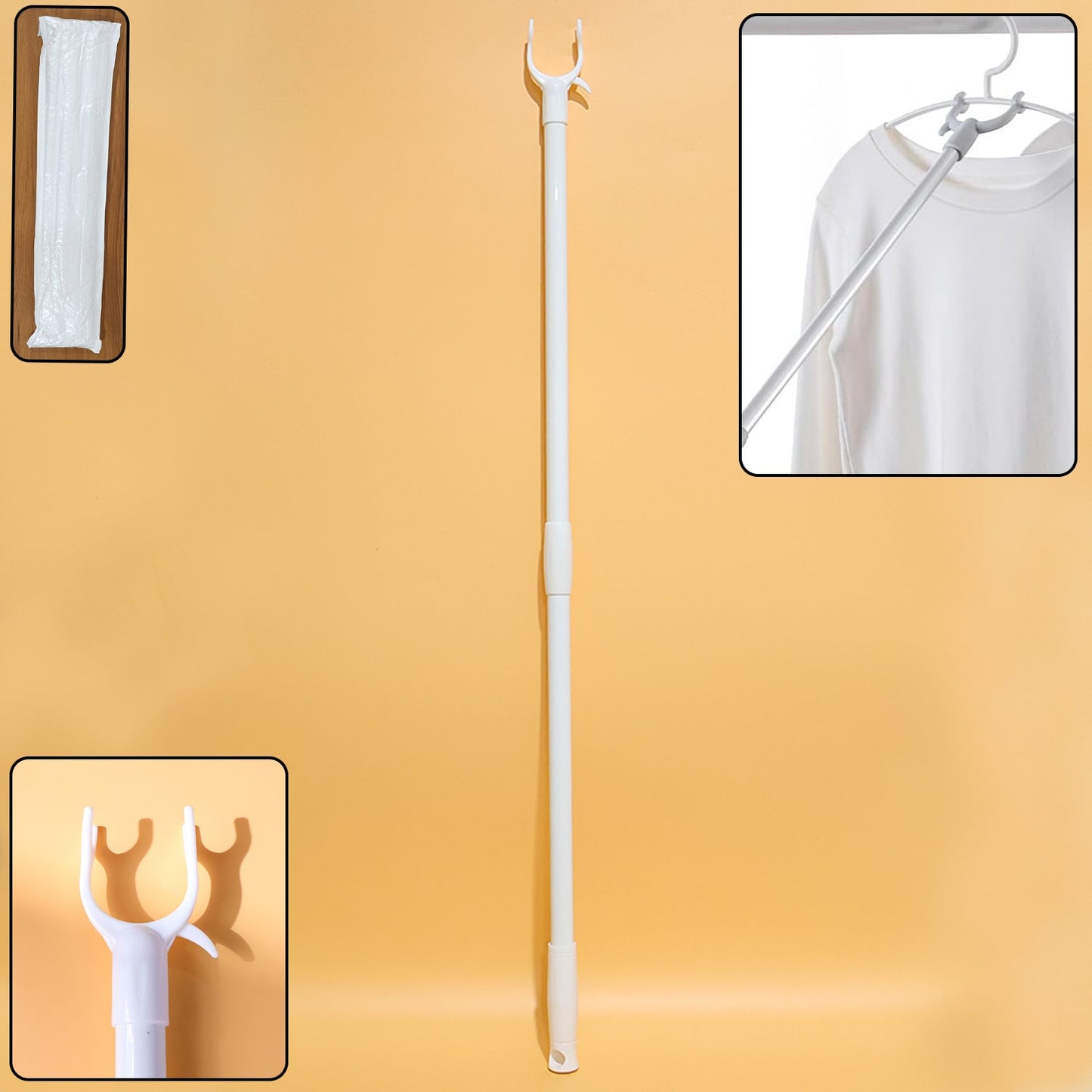 Premium Long Reach Clothes Hook Rod (120 Cm 1 Pc)