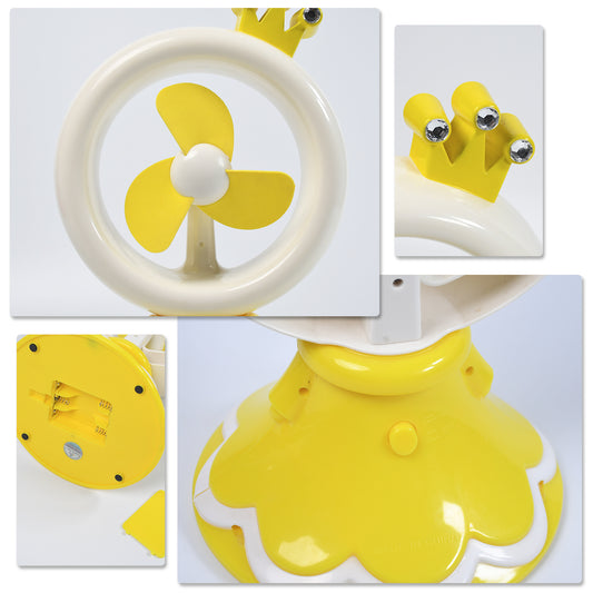 7715 Princess Portable Fan Bright Color Desktop Office Usb Battry Operate Fan (Battery Not Include)
