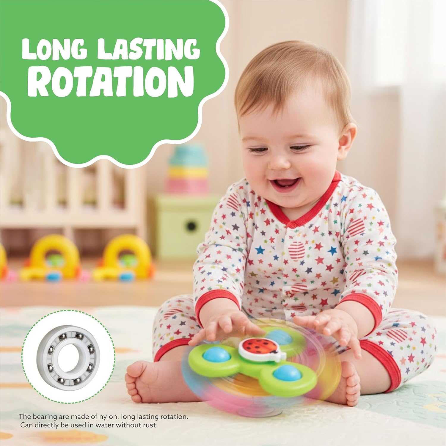Colour Baby Spinner Toy Set  Suction Cup Sensory Spin Toys (3 Pc Set)