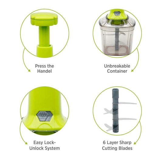 2in1 Press Vegetable Choppers For Kitchen (1100 Ml)