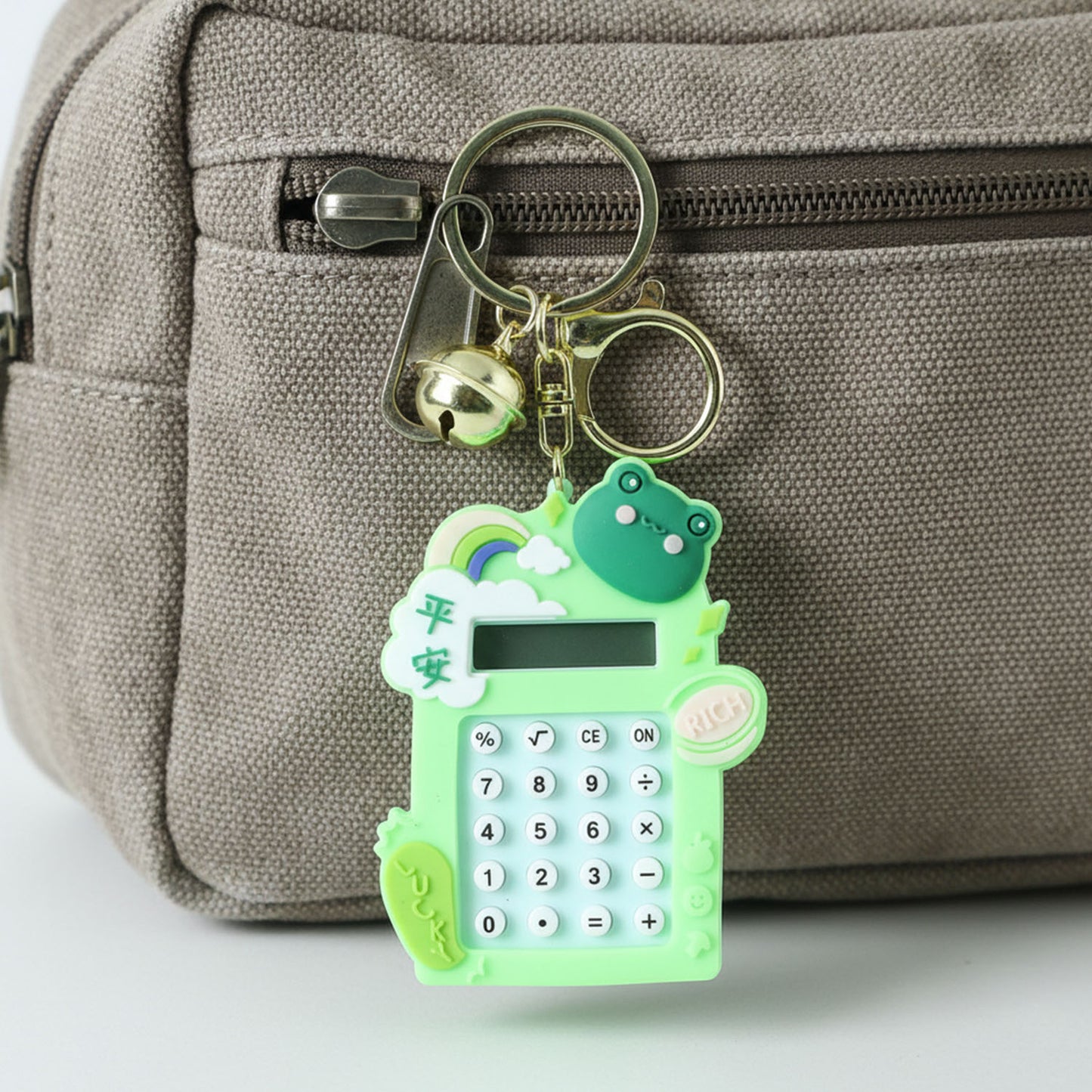 Cute Frog Cartoon Calculator Keychain With Mini Digital Display (1 Pc)