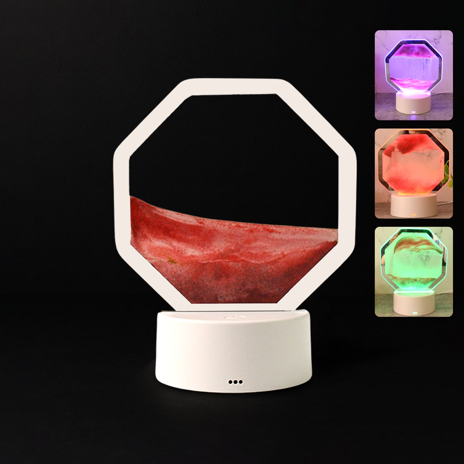 Led Moving Sand Art Table Lamp (1 Set)