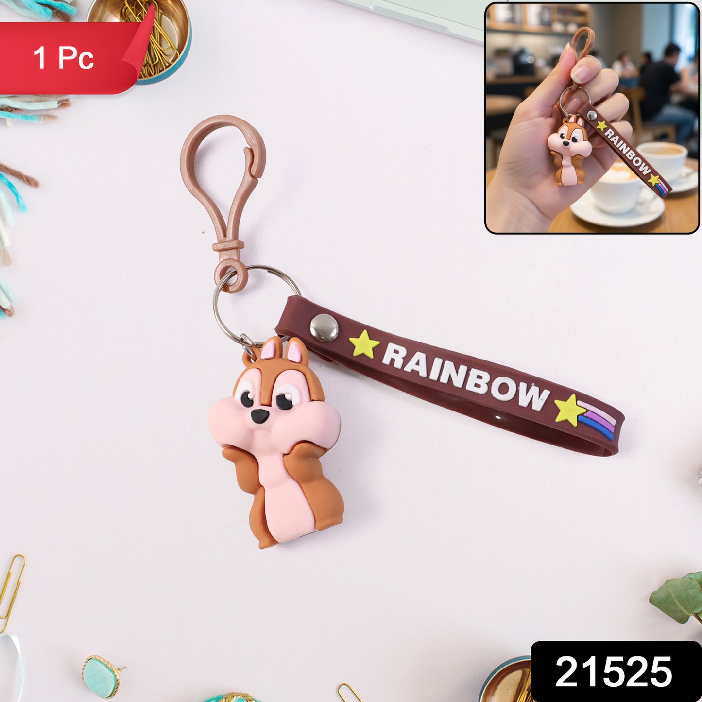 Cute Cartoon Animal Keychain (1 Pc )