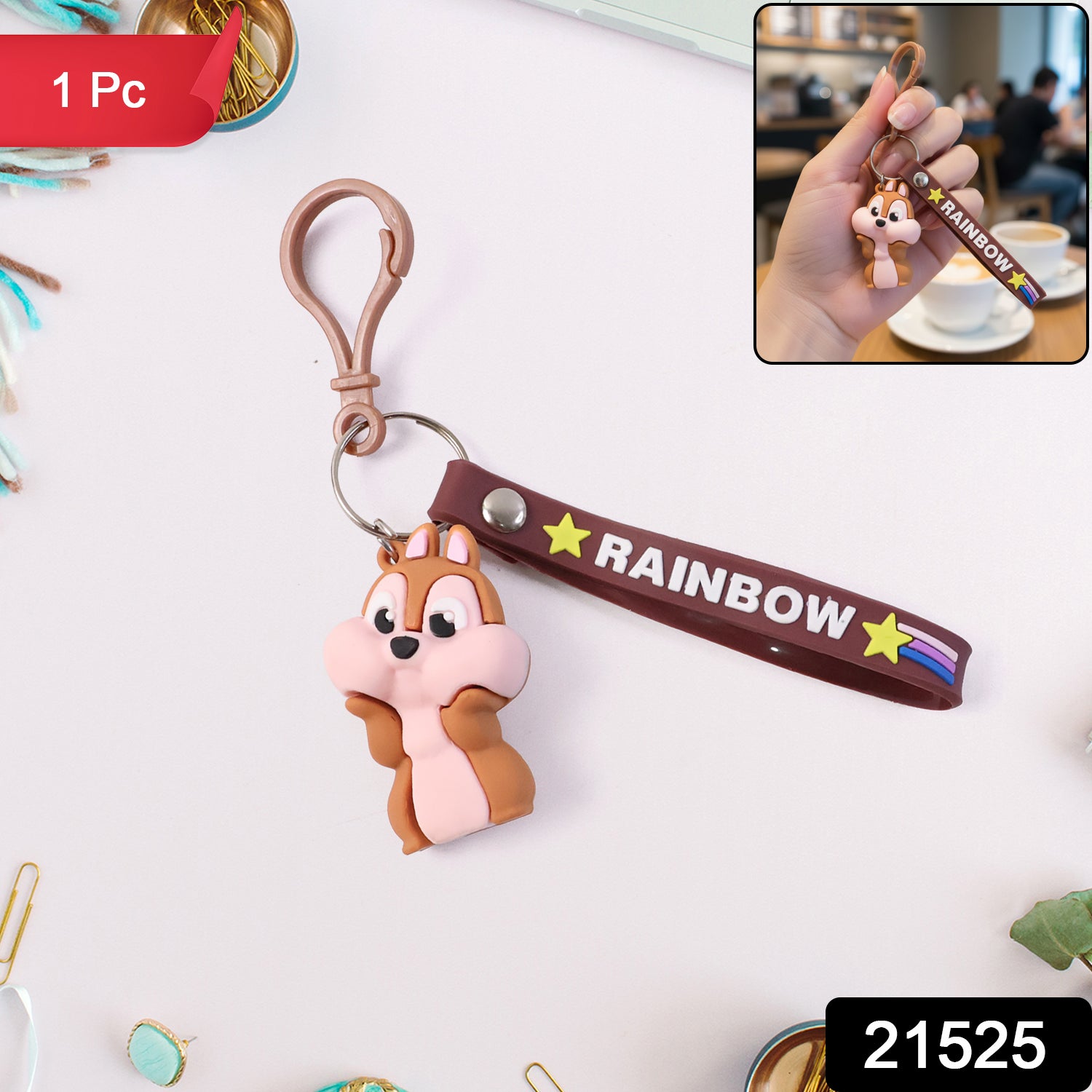 Cute Cartoon Animal Keychain (1 Pc )