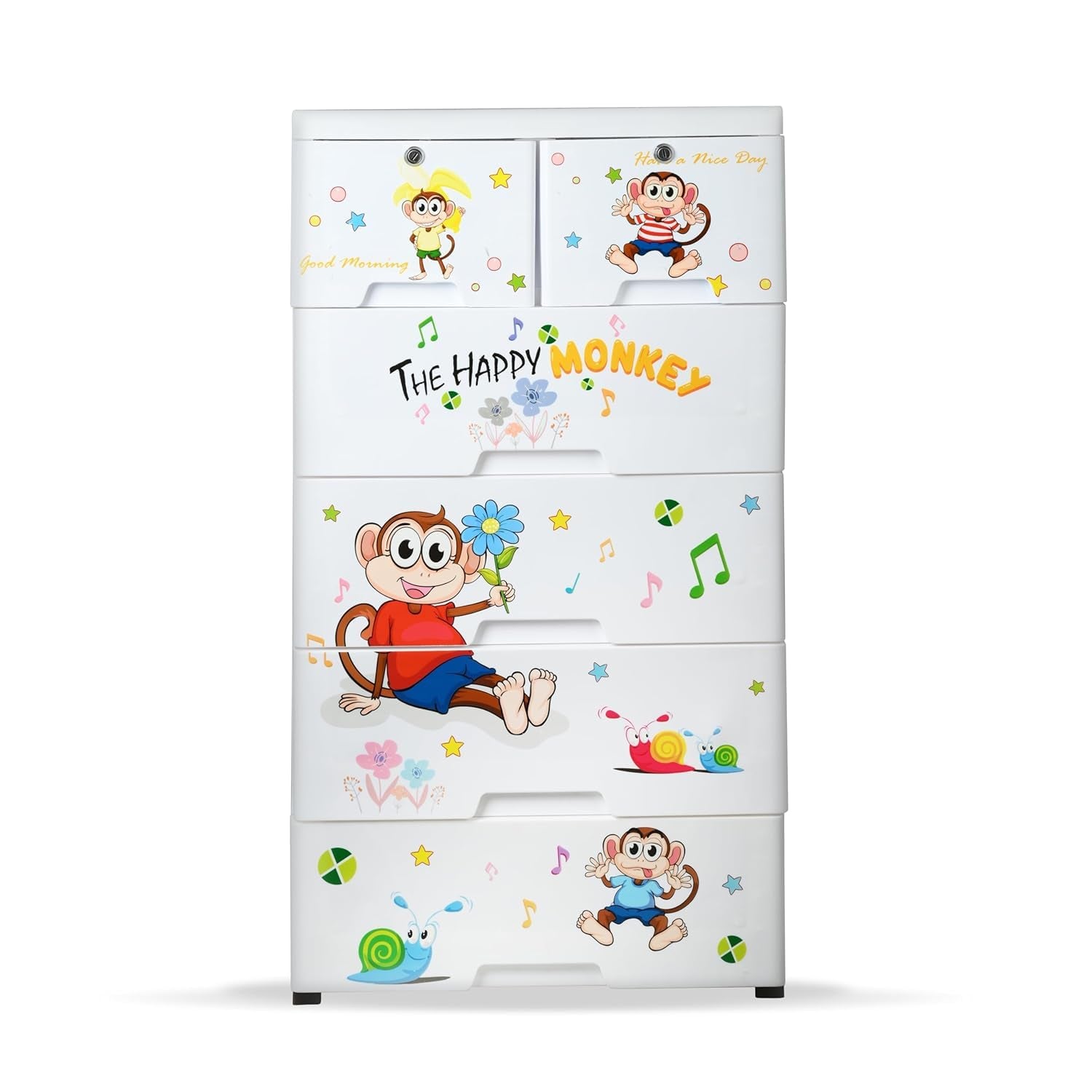 Kids Plastic Chest Of 6 Drawers Multi-purpose Storage Organizerwardrobe For Kids