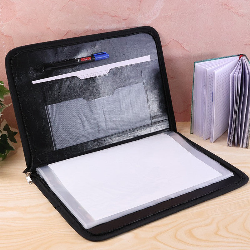 Aerotix A4 Portfolio File Zipper  20 Leaf Professional Document Organizer Folder