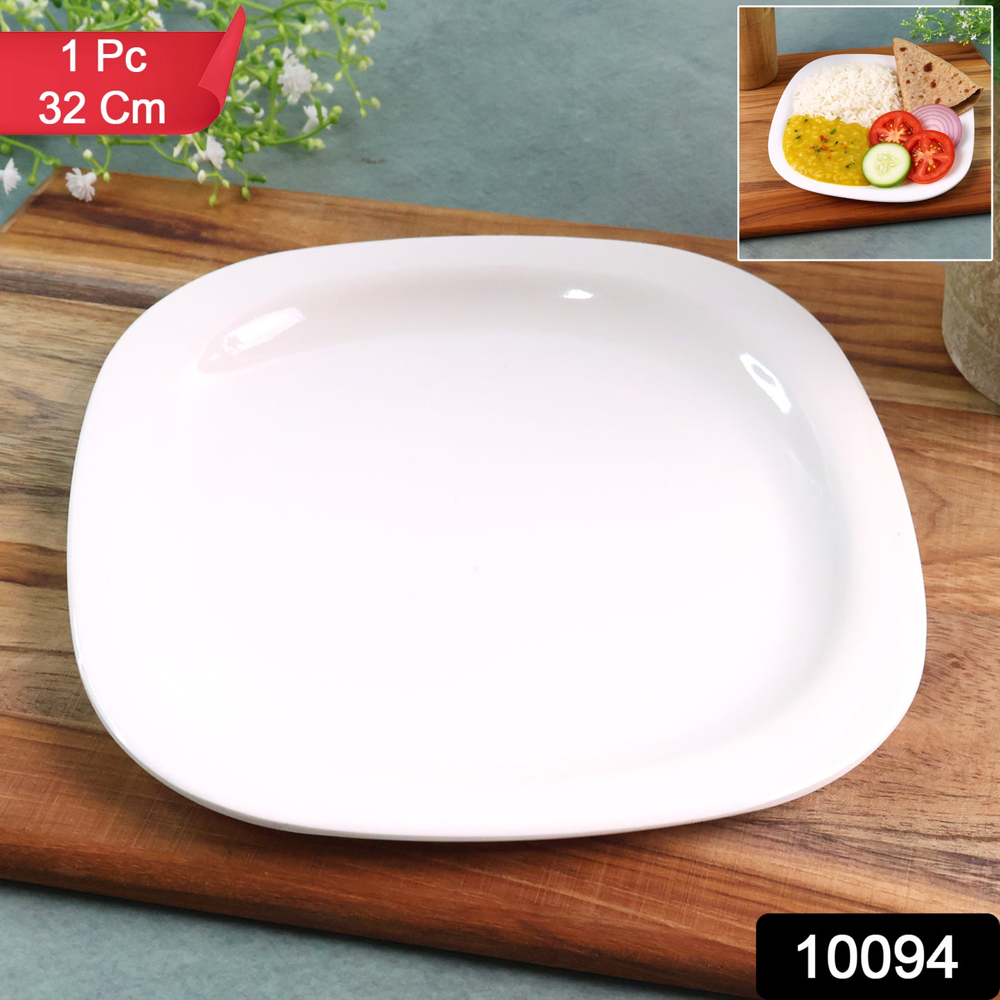 Premium Square Dinner Plate (32 Cm  1 Pc)