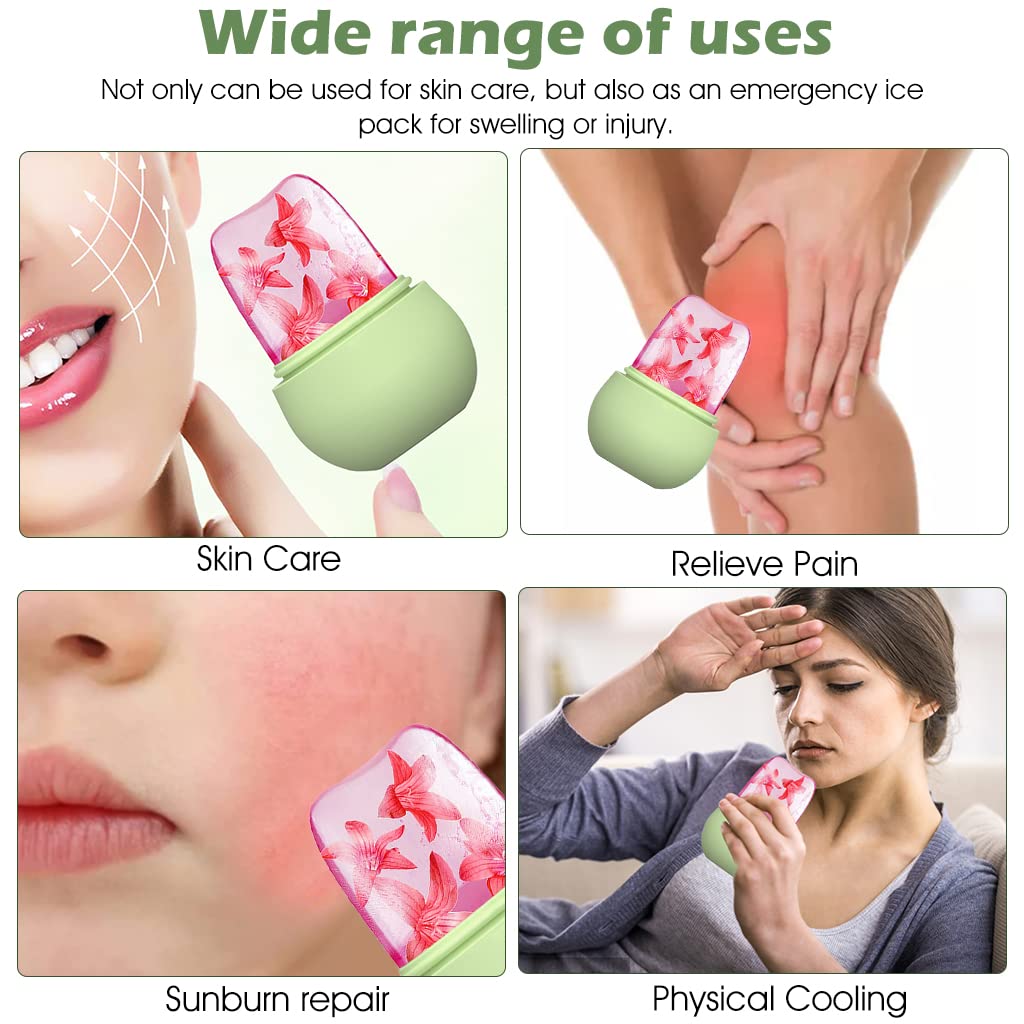 7234 Ice Roller For Face Massage  Eye Anti-leak Silicone Ice Face Roller Ice Mould With Cleansing Brush Ice Facial Roller For Eliminate Edema  Calm Skin Shrink Pore Women Skin Care