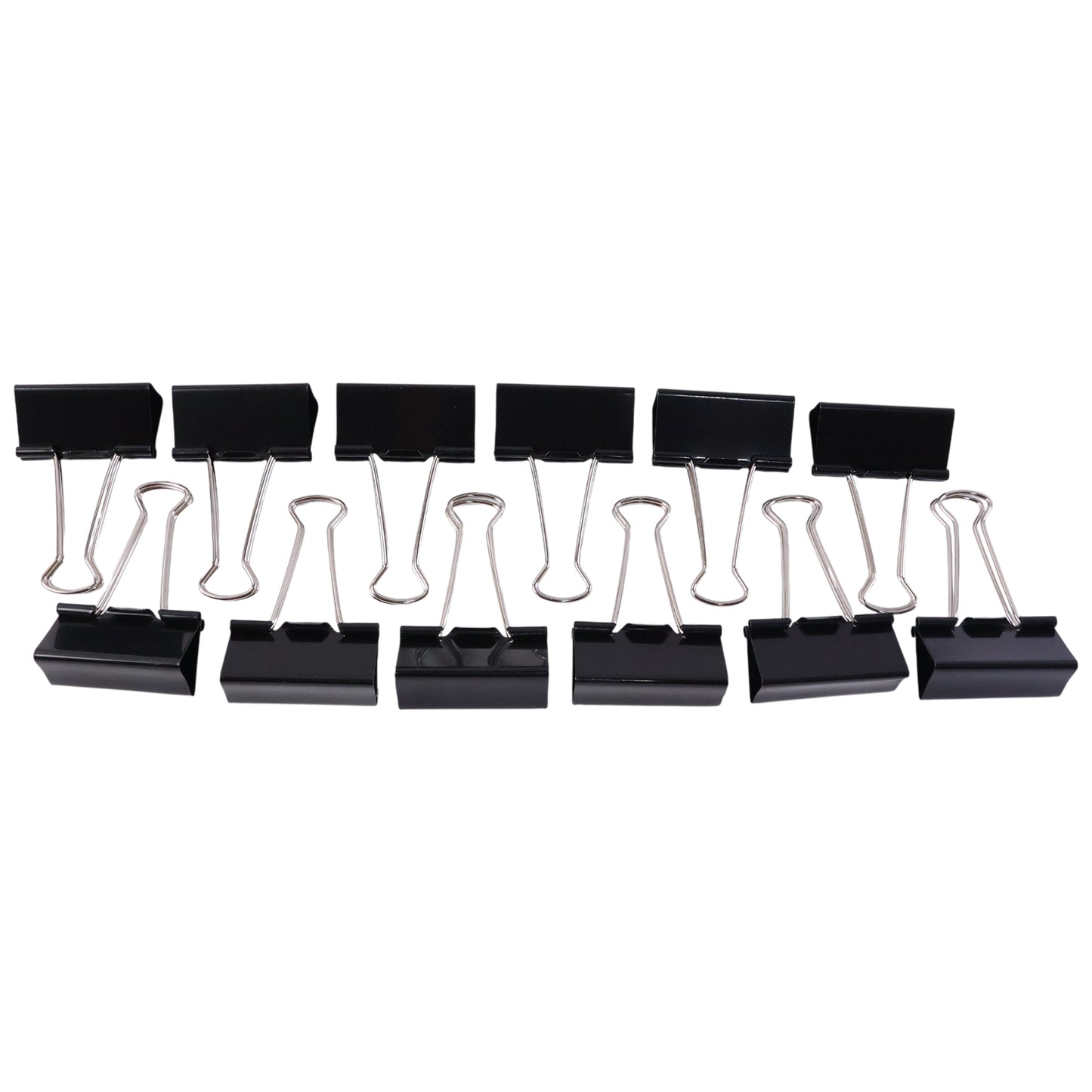 Black Metal Binder Clips (19 Mm 12 Pieces Set)