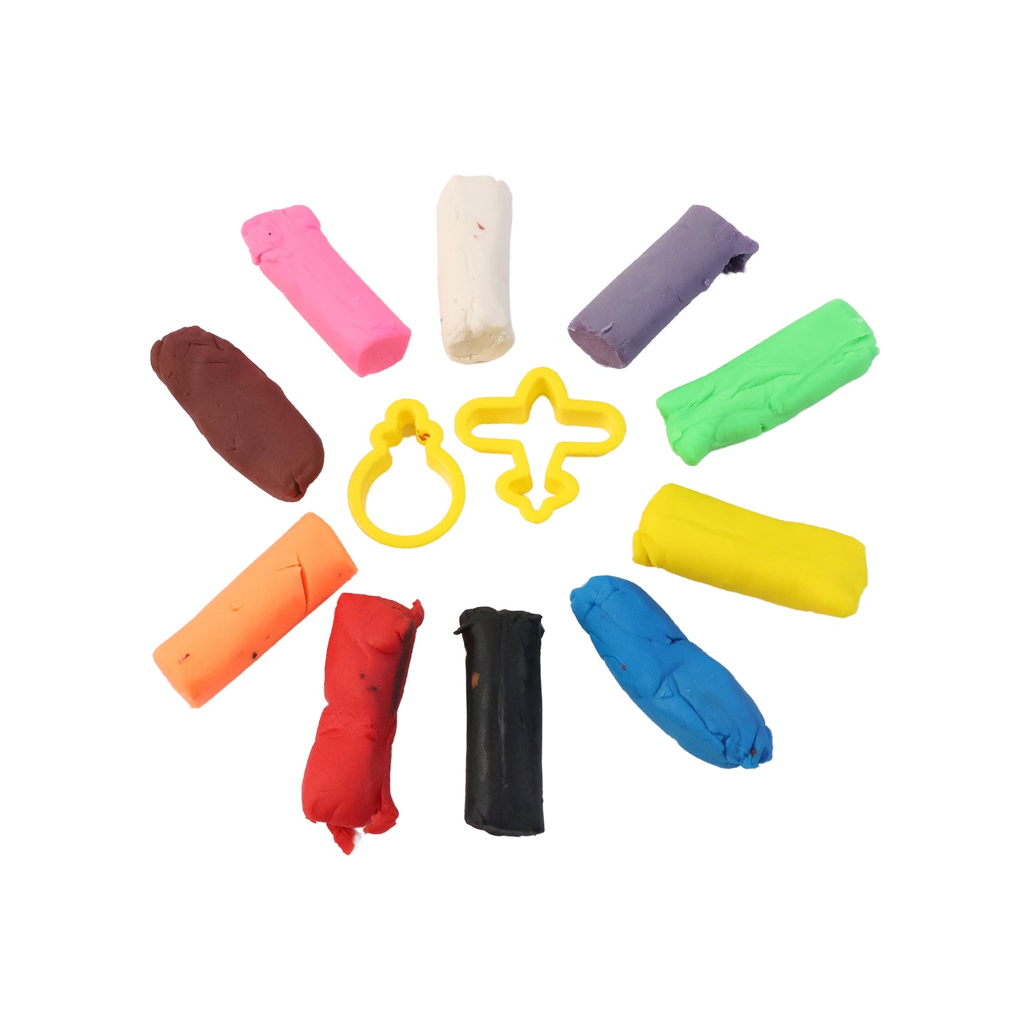 Frisky Dough Modelling Clay Set  12 Multicolor Dough Sticks With Shape Cutters