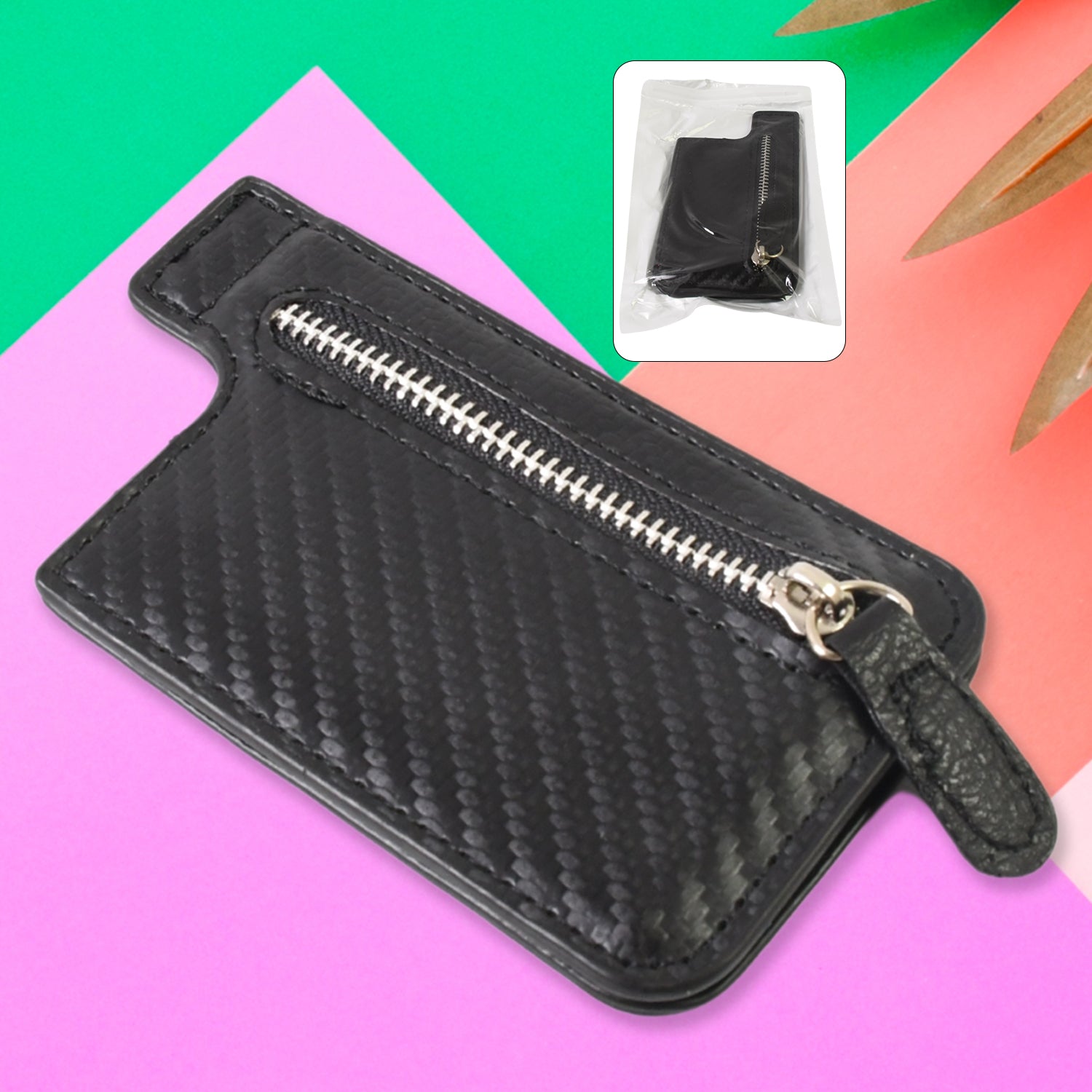 Black Adhesive Card Phone Holder Card Wallet Phone Attachment (1 Pc)