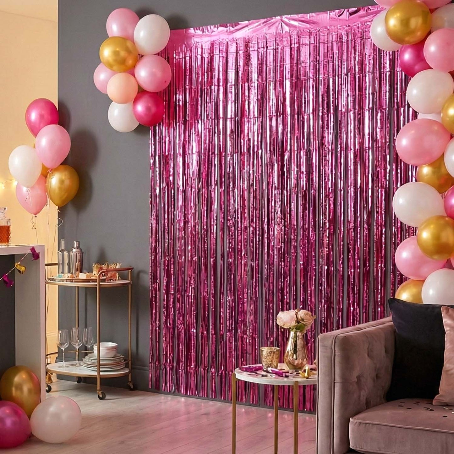 Decorative Foil Fringe Curtain For Birthday  Party Decoration