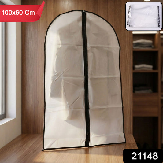 Transparent Garment Cover With Front Zipper (100  60 Cm 1 Pc)