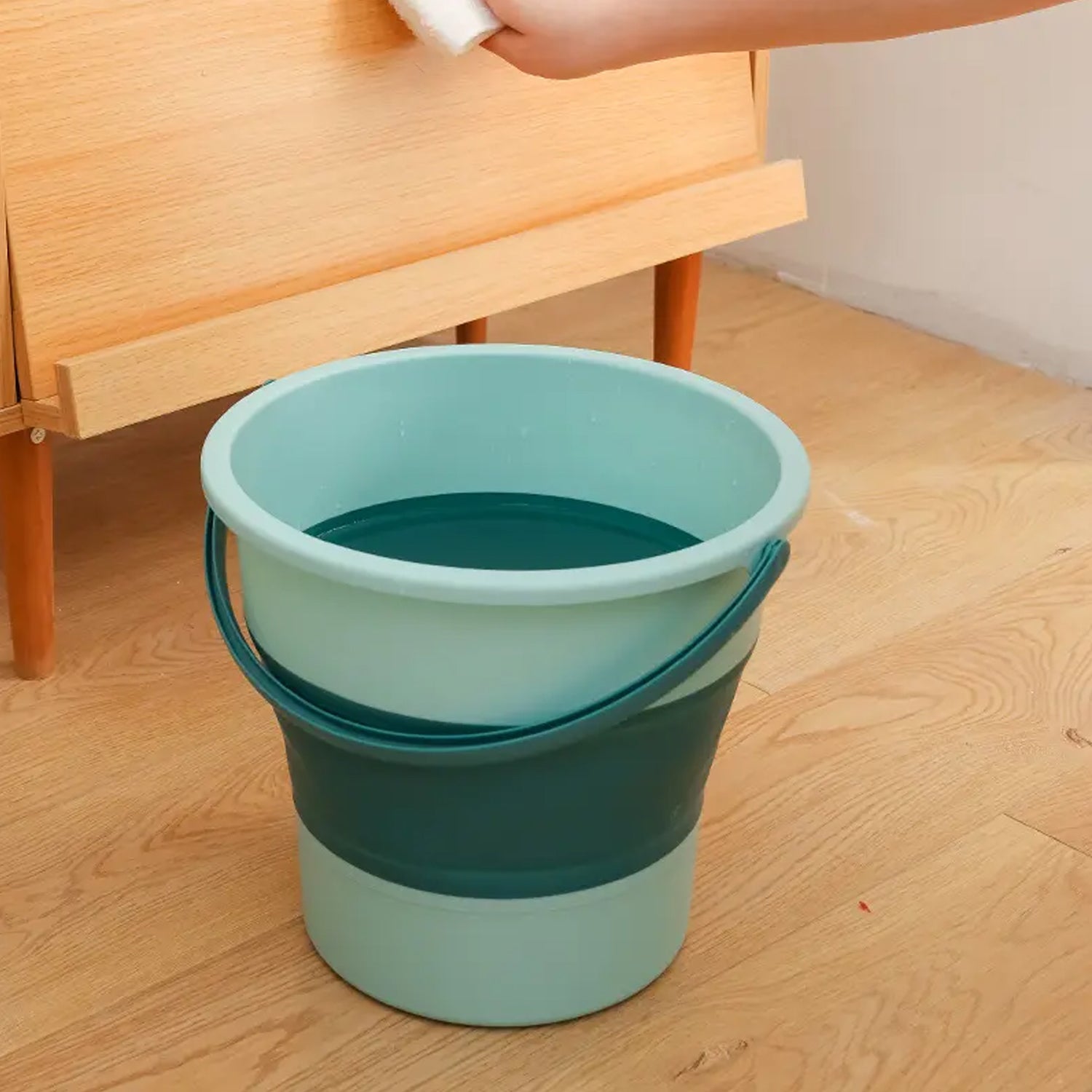 4009 Water Bucket Folding High Capacity Foldable Hanging With Handle Storage Water Space-saving Great Load Bearing Laundry Basket Bathroom Products