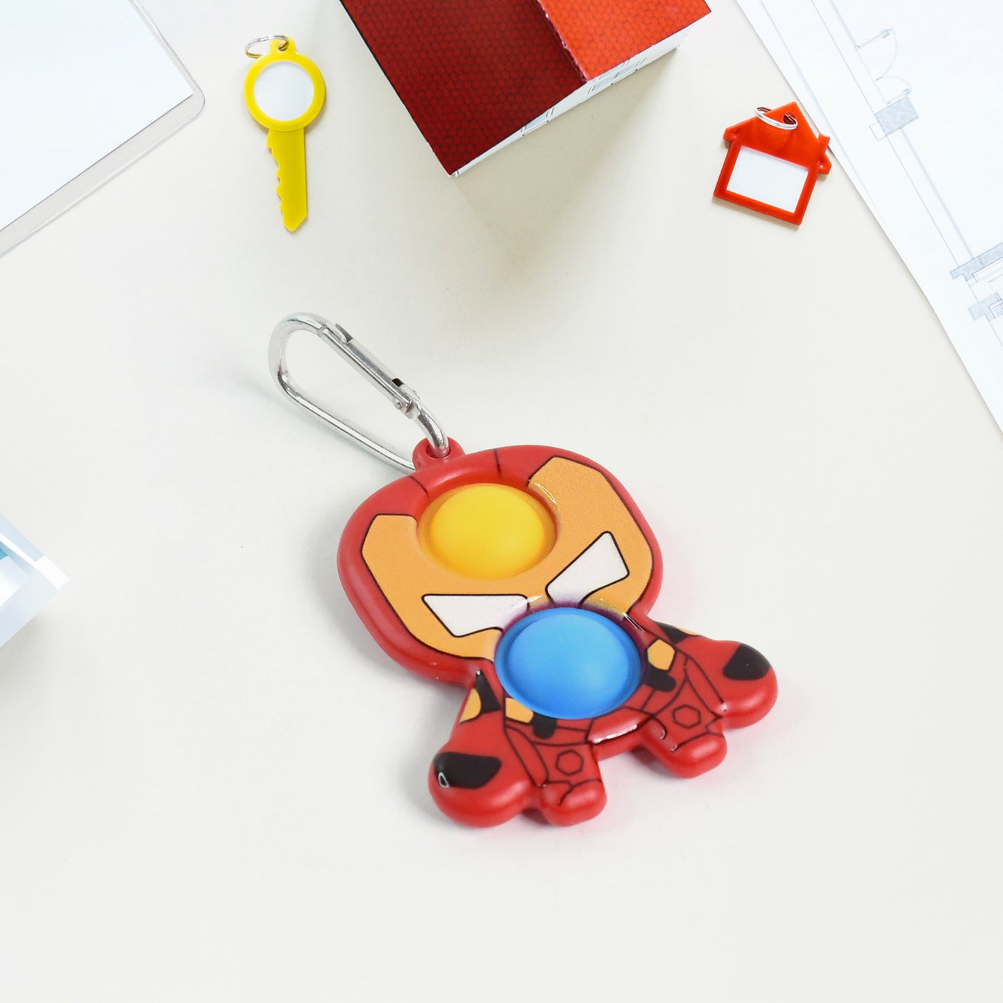 Superhero Themed Iron Man Shape Keychain Pop It Toy (1 Pc)