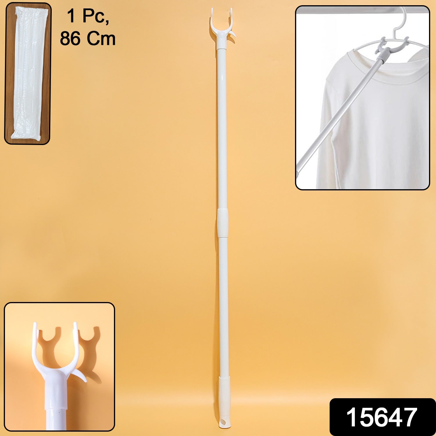 Premium Long Reach Clothes Hook Rod (86 Cm 1 Pc)