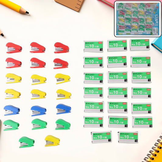 Mini Stapler Set  With Staples  Assorted Colors  No.10 Staplers With Pins (20 Pcs Set)