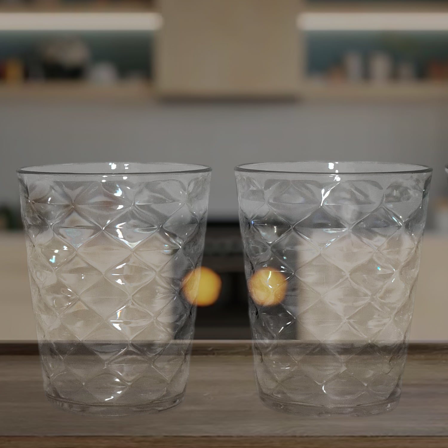 Apex Pyramid Design Unbreakable Plastic Glass  300 Ml