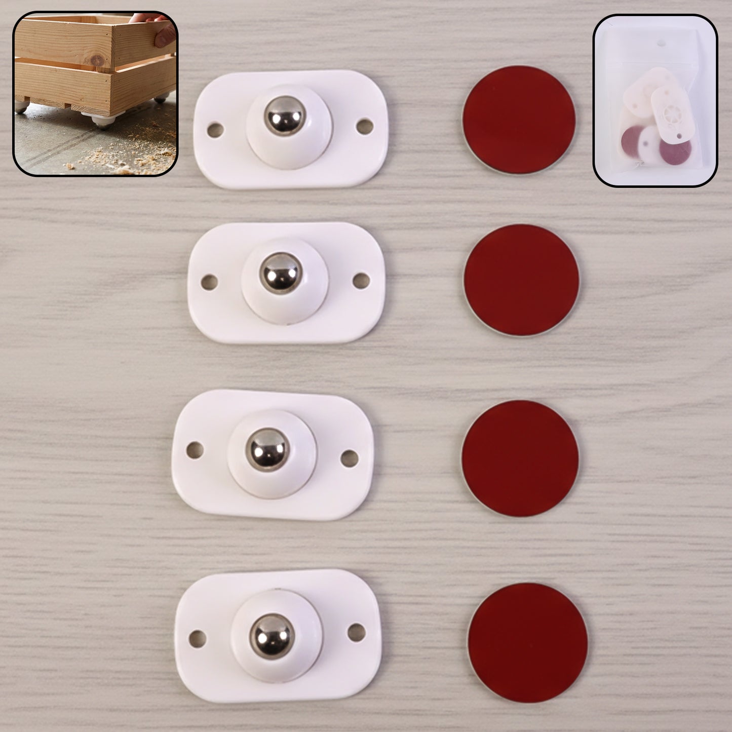 Heavy-duty Furniture Moving Roller Mini Wheels (4 Pc Set)
