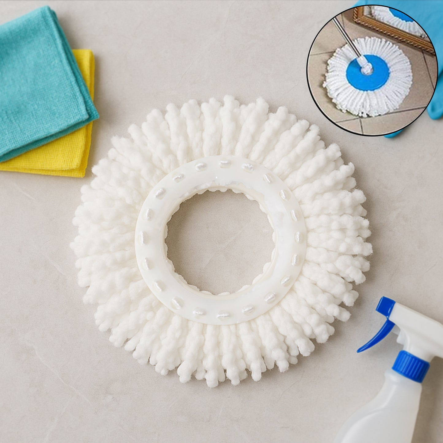 Microfiber Spin Mop Refill Head 360 Rotating Mop (1 Pc)