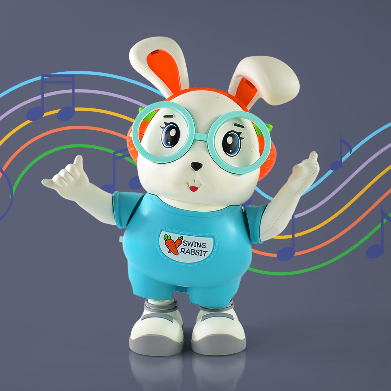 Swing Rabbit Musical Dancing Toy  Interactive Bunny With Lights Sounds (1 Pc  Battery Not Included)