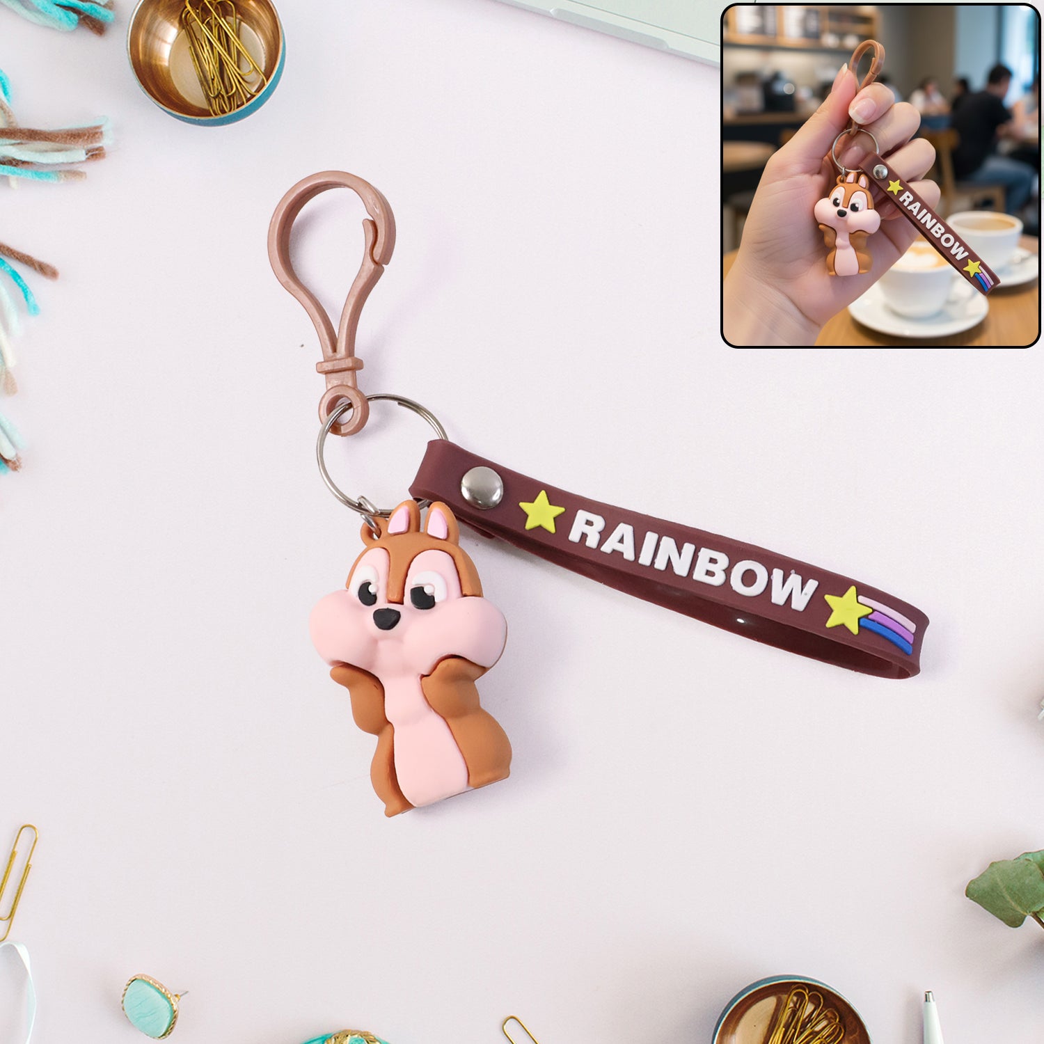 Cute Cartoon Animal Keychain (1 Pc )