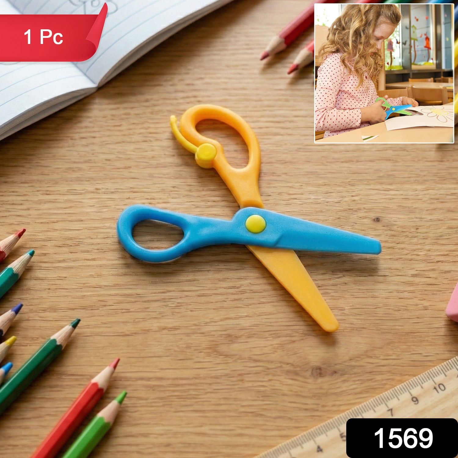 Child-safe Plastic Safety Scissors For Kids (1 Pc)